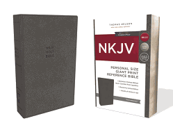 NKJV, Reference Bible, Personal Size Giant Print, Imitation Leather, Gray, Red Letter Edition, Comfort Print