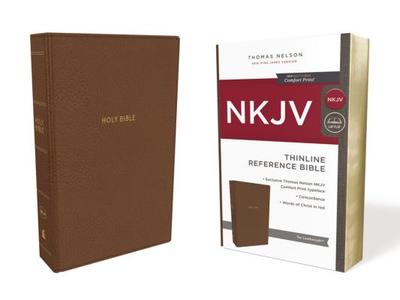 NKJV, Thinline Reference Bible, Leathersoft, Tan, Red Letter, Comfort Print: Holy Bible, New King James Version - Thomas Nelson