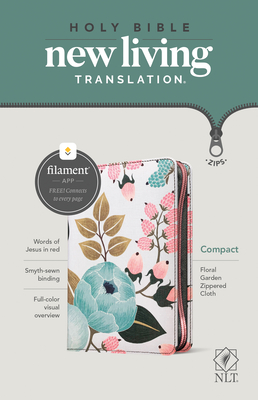 NLT Compact Zipper Bible, Filament-Enabled Edition (Cloth, Floral Garden, Red Letter) - Tyndale (Creator)