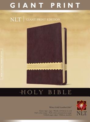 NLT Holy Bible, Giant Print, Wine/Gold - 