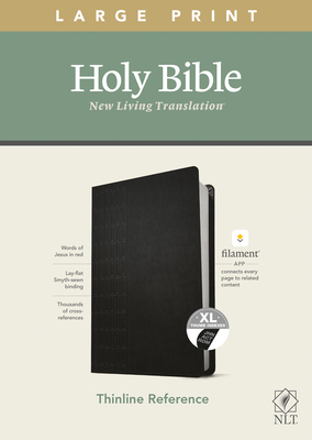 NLT Large Print Thinline Reference Bible, Filament Enabled Edition (Red Letter, Leatherlike, Black, Indexed) - Tyndale (Creator)