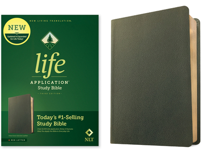 NLT Life Application Study Bible, Third Edition (Genuine Leather, Olive Green, Red Letter) - Tyndale (Creator)