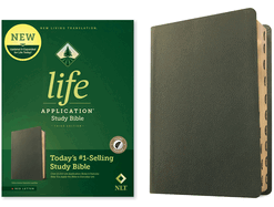 NLT Life Application Study Bible, Third Edition (Genuine Leather, Olive Green, Red Letter)