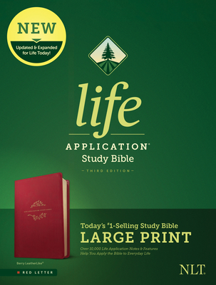 NLT Life Application Study Bible, Third Edition, Large Print (Red Letter, Leatherlike, Berry) - Tyndale (Creator)