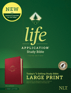 NLT Life Application Study Bible, Third Edition, Large Print (Red Letter, Leatherlike, Berry)
