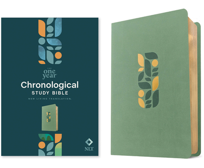 NLT One Year Chronological Study Bible (Leatherlike, Sage Green Mosaic) - Tyndale (Creator), and Chronological Bible Teaching (Notes by)