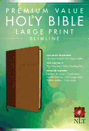 NLT Premium Value Large Print Slimline Bible, Brown/Tan