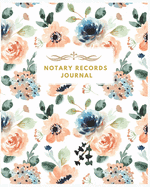 Notary Records Journal: Cute Blue & Orange Floral Notary Public: Notary Log Book: Notary Journal: Public Record Book: Vintage Red Notary Public: Official Notary Journal- Public Notary Records Book-Notarial acts records events Log- Notary Receipt Book.