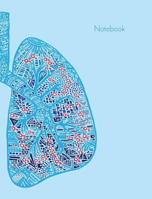 Notebook: Anatomical Lungs, College Ruled Paper, 50 Sheets / 100 Pages, 7.44 X 9.69, Light Blue - Vivid Ink Vault