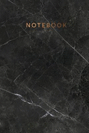 Notebook: Beautiful black marble &#9733; Personal notes &#9733; Daily diary &#9733; Office supplies 6 x 9 - Regular size notebook 120 pages College ruled