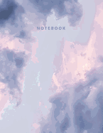 Notebook: Beautiful Clouds Marble Pink Blue with Gold Lettering - 150 College-Ruled Lined Pages 8.5 X 11