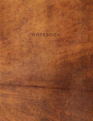 Notebook: Beautiful Light Brown Leather Style - 150 College-Ruled Lined Pages 8.5 X 11 - Paper Juice