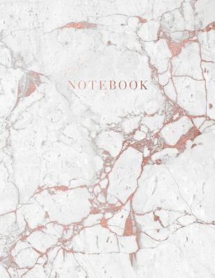 Notebook: Beautiful Rose Gold and White Marble with Gold Lettering 150 College-Ruled (7mm) Lined Pages 8.5 X 11 - (A4 Size) - Paperlush Press