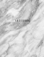 Notebook: Gray Marble Unlined Notebook - Large Blank Journal (8.5 X 11 Inches) - 100 Pages, Smooth Matte Cover