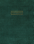 Notebook: Green Snake Skin Style - Embossed Gold Style Lettering - Softcover - 150 College-ruled Pages - 8.5 x 11 size