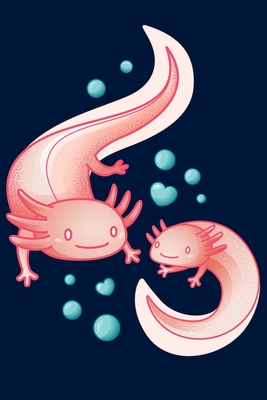 Notebook Happy Axolotl Couple: Notebook with cute Axolotl - 150 ruled pages - 6 X 9 inches ( 15.24 x 22.86 cm ) - - Falchle, Jurgen