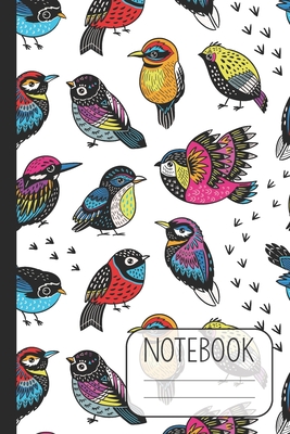 Notebook with Beautiful Bird Design on White Background: Pretty Lined Notebook (Journal / Diary) for Women - Lulu-Jane Notebooks