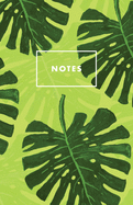 Notes: Green Monstera Tropical Palm Leaf Paperback Journal / Diary / Notebook with 100 Lined, Cream-colored Pages for Writing Notes and Hand-Painted Design Elements by The Prime Floridian