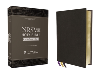Nrsvue, Holy Bible with Apocrypha, Premium Goatskin Leather, Black, Premier Collection, Art Gilded Edges, Comfort Print - Zondervan