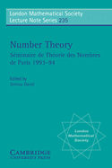 Number Theory: Sminaire de thorie des nombres de Paris 1993-94