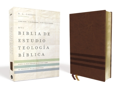 Nvi, Biblia de Estudio Teologa Bblica, Interior a Cuatro Colores, Leathersoft, Caf: Sigue El Plan Redentor de Dios Como Se Desenlaza En Las Escrituras - Carson, D A (Editor), and Alexander, T Desmond, and Hess, Richard