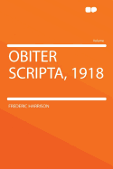 Obiter Scripta, 1918