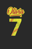 Olivia 7: Softball Blank Notebook for Catcher / Pitcher Girls Training Journal at Sports, High School, College, University