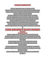 One Journey Many Paths: Poetry