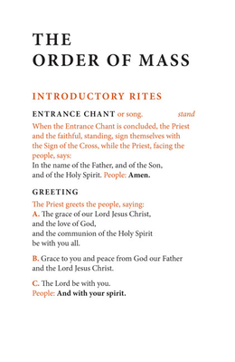 Order of Mass Hymnal Insert - Various