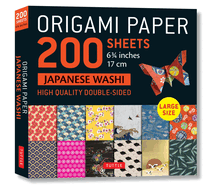 Origami Paper 200 Sheet Japanese Washi Patterns 6 3/4" 17 CM: Large Tuttle Origami Paper: High-Quality Double Sided Origami Sheets Printed with 12 Different Patterns (Instructions for 6 Projects Included)