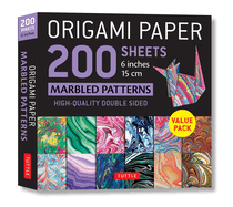 Origami Paper 200 Sheets Marbled Patterns 6" (15 CM): Tuttle Origami Paper: High-Quality Double Sided Origami Sheets Printed with 12 Different Patterns (Instructions for 6 Projects Included)