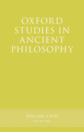 Oxford Studies in Ancient Philosophy, Volume 63