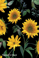 Password Book: Include Alphabetical Index With Sun Flower illustration Seamless Pattern