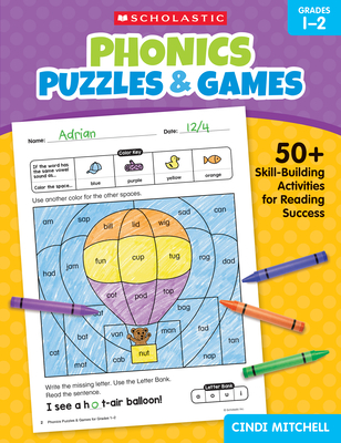 Phonics Puzzles & Games for Grades 1-2: 50+ Skill-Building Activities for Reading Success - Mitchell, Cindi
