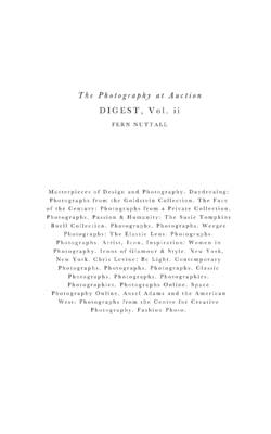 Photography at Auction Digest: Volume II - Nuttall, Fern