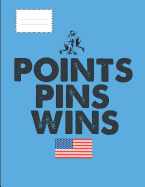 Points Pins Wins: Wrestling Composition Note Book Journal for Boys; With American Flag