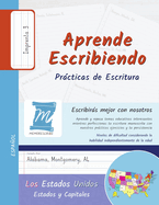 Prcticas de Escritura - Estados y Capitales de los Estados Unidos - Letra Imprenta, Nivel 3: Aprende Escribiendo - Nios y Adultos - USSP3PS