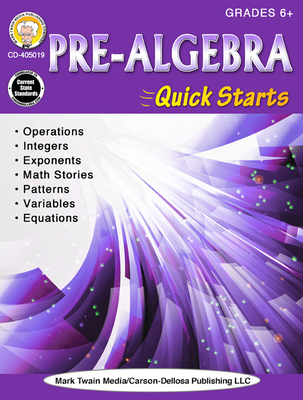 Pre-Algebra Quick Starts, Grades 6 - 12 - Barden