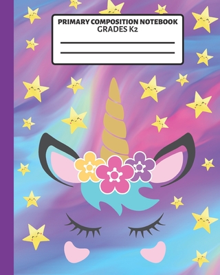 Primary Composition Notebook: Adorable Boho Flowers Unicorn with Blank Writing Sheets for Kindergarten (Handwriting Practice Paper with Picture Space) - Co, Creative School