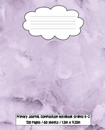 Primary Journal, Composition Notebook Grades K-2: Half Page Lined Paper With Dotted Midline And Picture Space, Marble Cover, Grade Level K-2, 120 Pages (60 Sheets), 7.5 in x 9.25 in, 19.05 x 23.495 cm