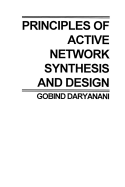 Principles of Active Network Synthesis and Design
