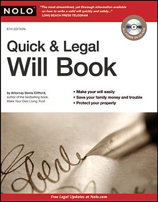 Quick & Legal Will Book - Clifford, Denis, Attorney