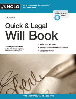 Quick & Legal Will Book - Clifford, Denis, Attorney