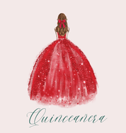 Quinceanera Guest Book with red dress (hardback)