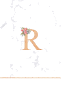 R: Rose Gold Letter R Monogram Floral Journal, Pink Flowers on White Marble, Personal Name Initial Personalized Journal, 6x9 Inch Blank Lined College Ruled Notebook Diary, Perfect Bound, Soft Cover