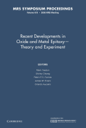 Recent Developments in Oxide and Metal Epitaxy - Theory and Experiment: Volume 619