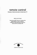 Remote Control: Dilemmas of Black Intervention in British Film and TV - Givanni, June (Editor)