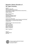 Repetitive Motion Disorders of the Upper Extremity - Gordon, Stephen L (Editor), and Fine, Lawrence J (Editor), and Blair, Sidney J (Editor)