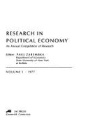 Research in Political Economy - Zarembka, Paul (Editor)