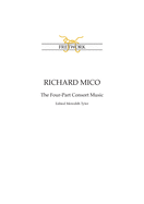 Richard Mico: The Four-Part Consort Music